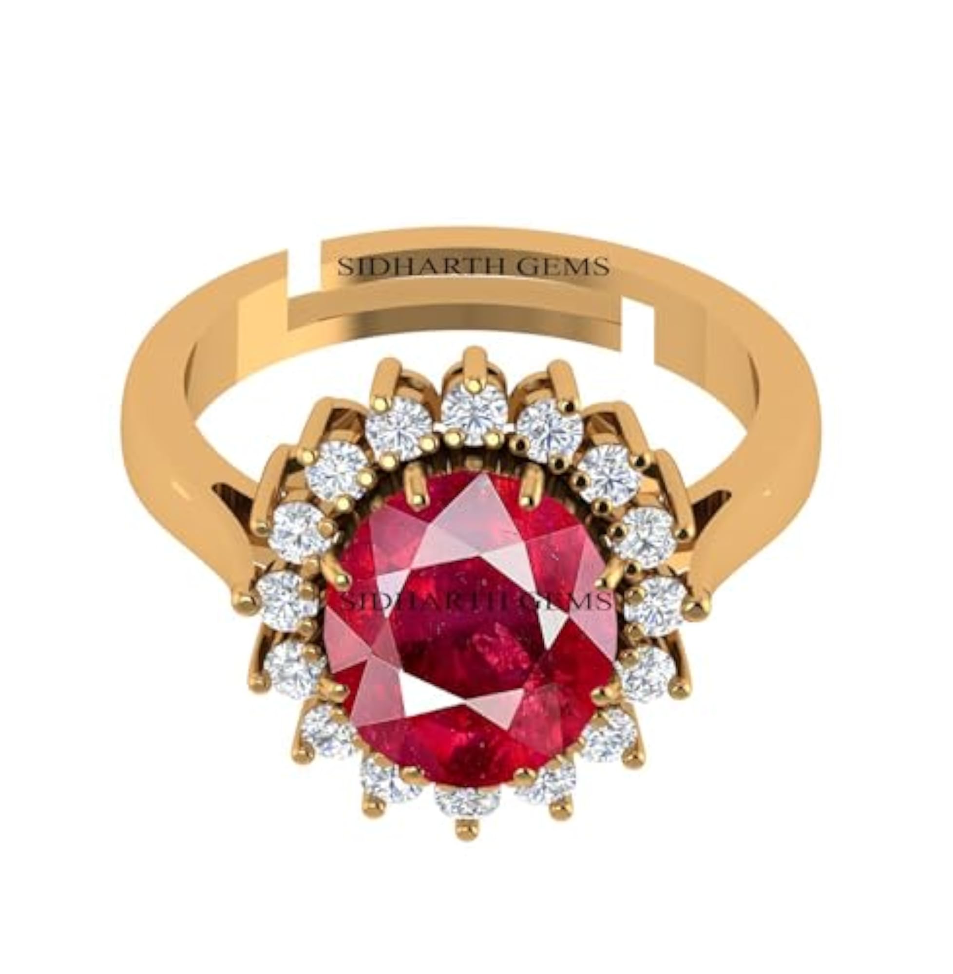 Natural Ruby Stone Manik Ring, Adjustable Panchdhatu